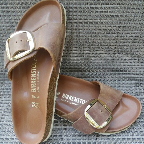 Birkenstock New w/o Box Madrid Slides Size 38/7.5 US, GERMANY, Sandals, Cognac - Picture 1 of 7